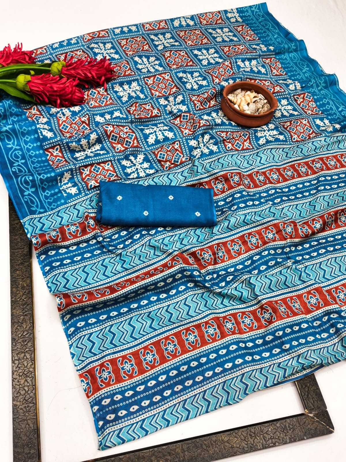 Cotton Fancy Saree in Blue