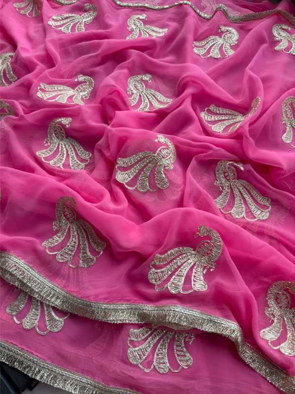 Georgette Designer Saree in Light Pink