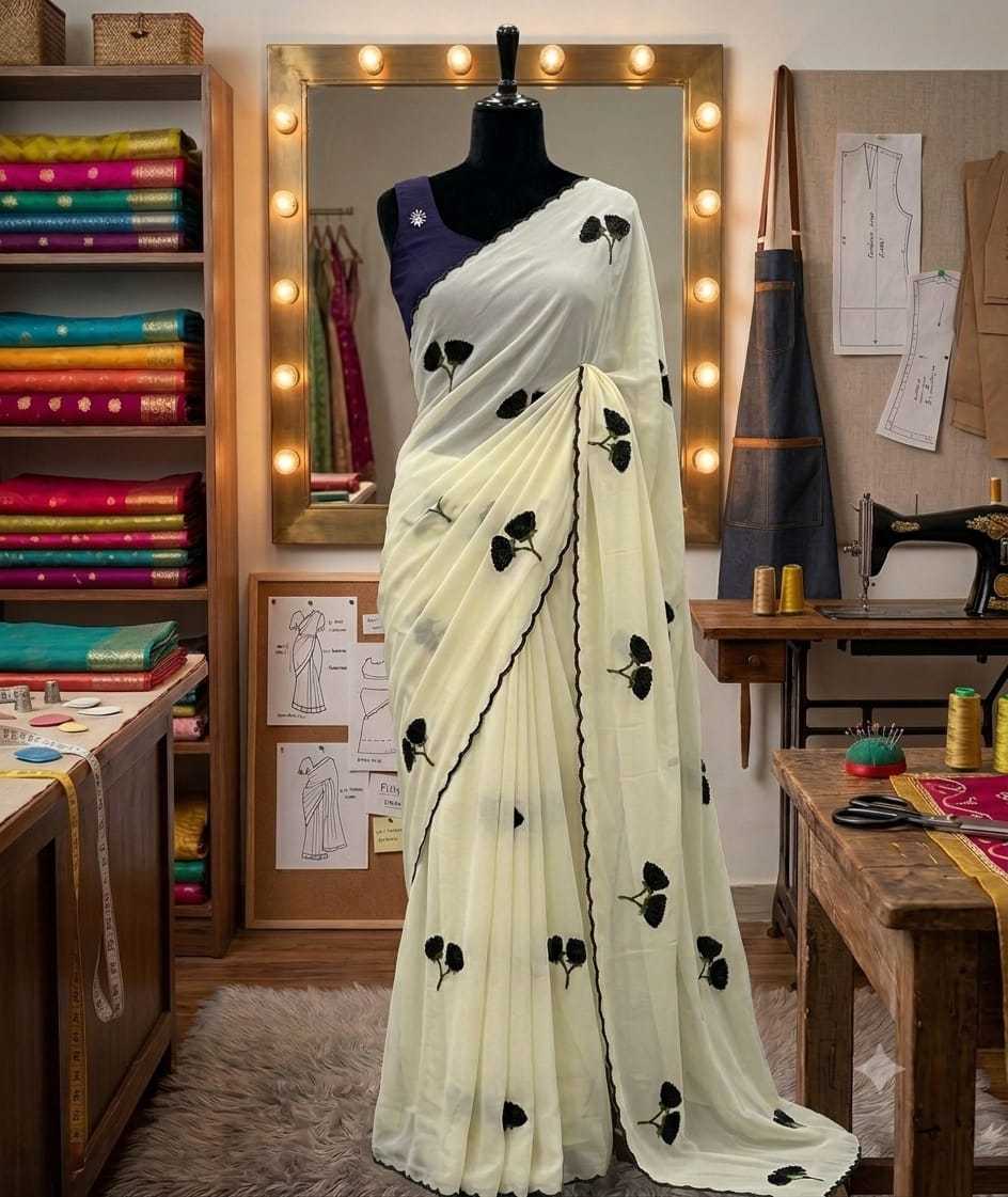 Georgette Designer Saree in Red