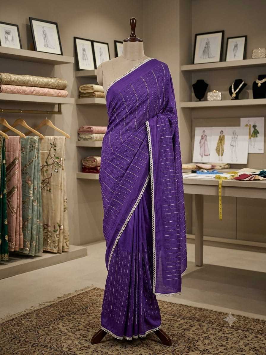Georgette Designer Saree in Purple