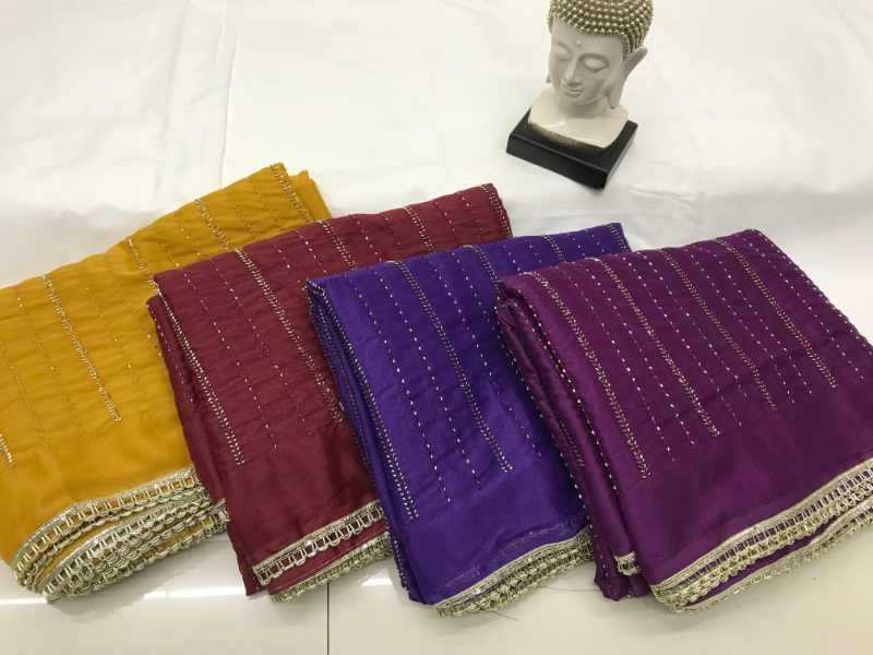 Georgette Designer Saree in Purple