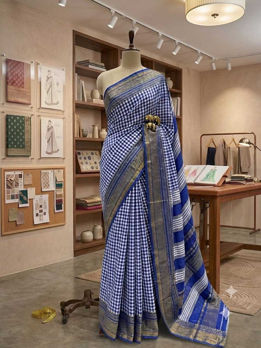 Soft Cotton Designer Saree in Blue