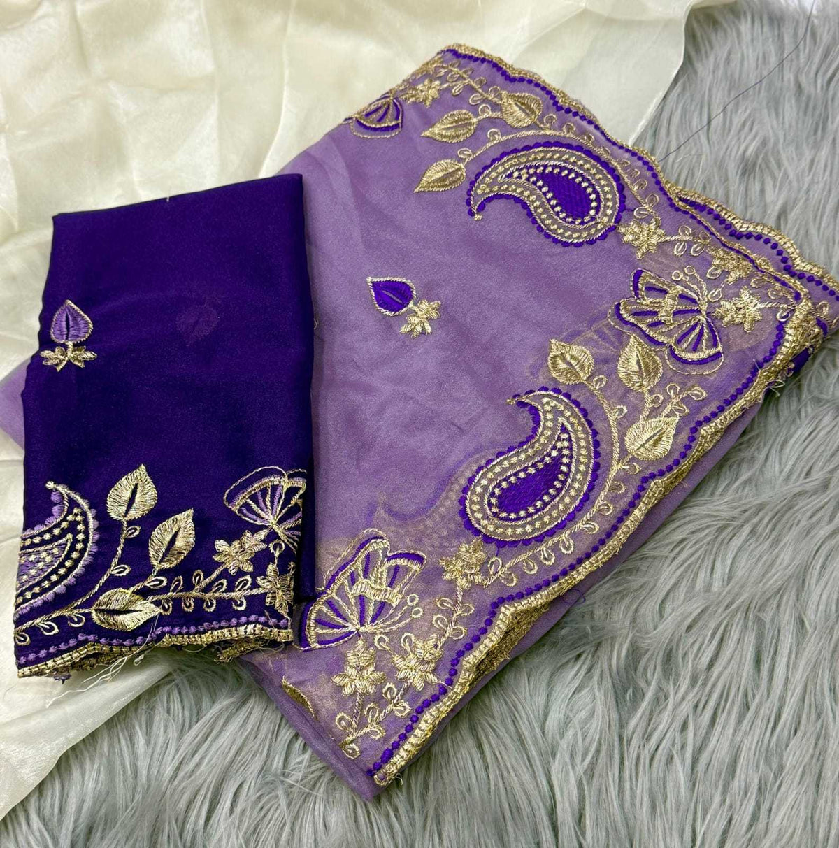 Georgette Designer Saree in Off White