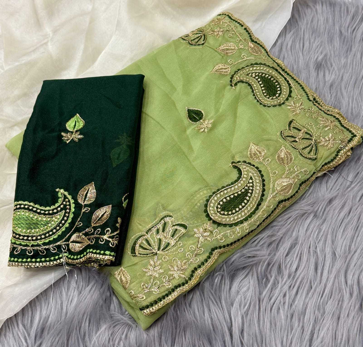 Georgette Designer Saree in Off White