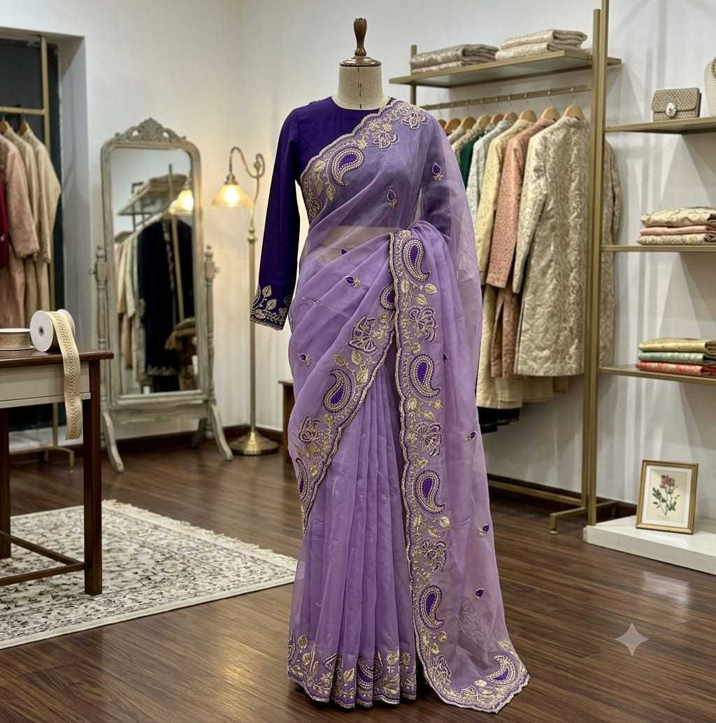 Georgette Designer Saree in Off White
