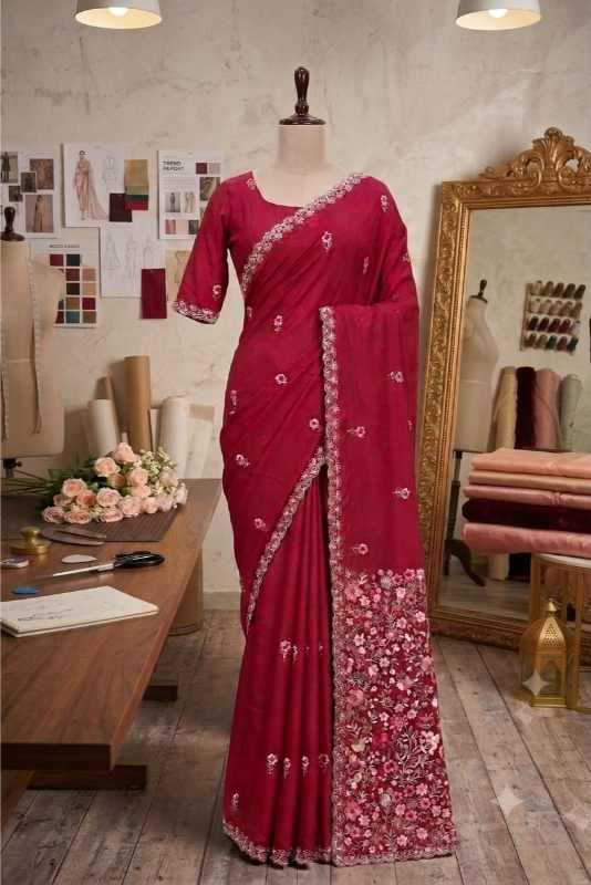 Georgette Saree in Red