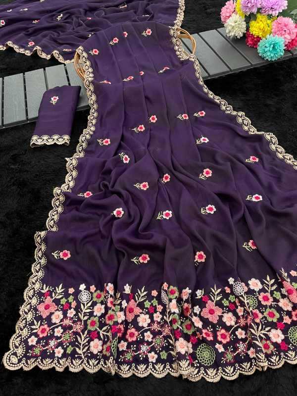Georgette Saree in Red