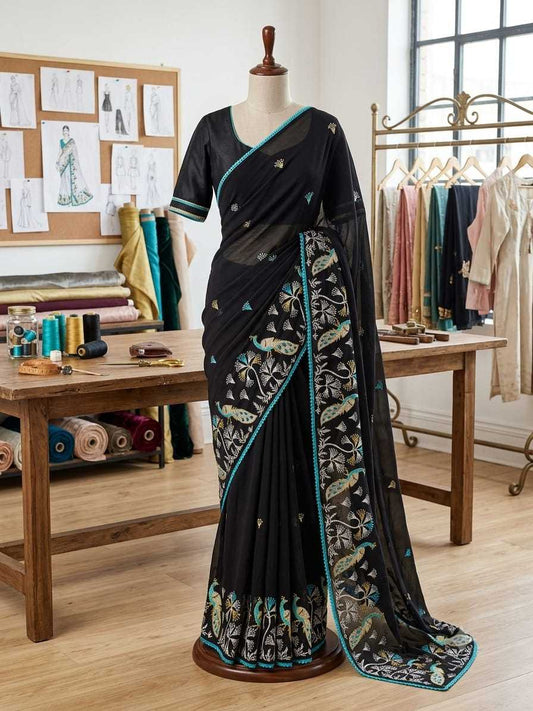 Space Silk Printed Saree