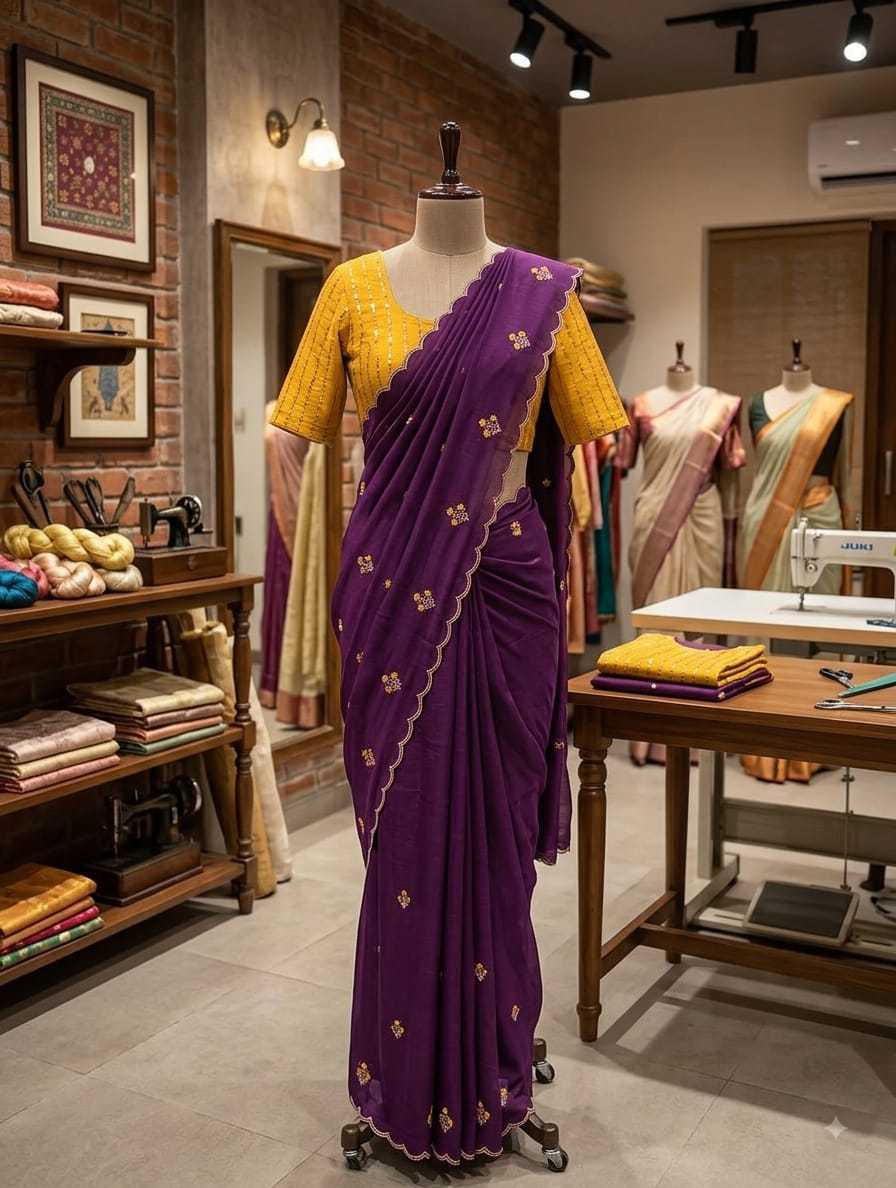 Vichitra Silk Traditional Saree
