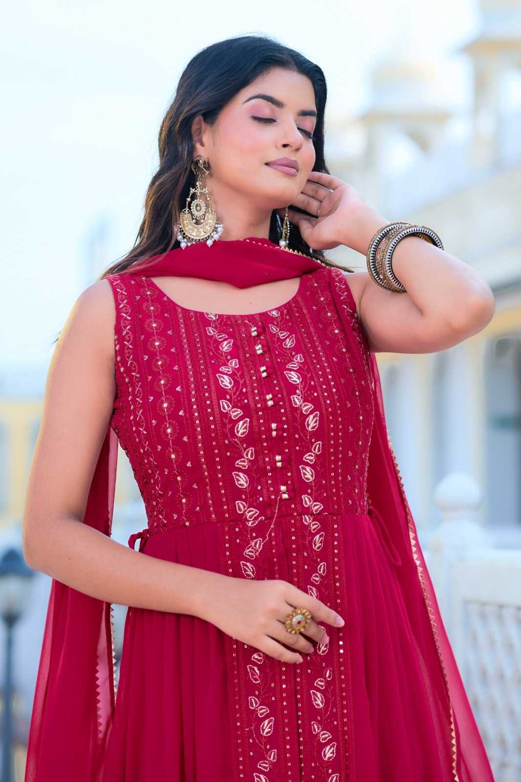 Faux Blooming Embroidery Suit