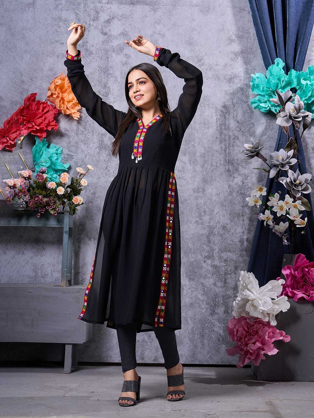 Faux Georgette Designer Kurti in White