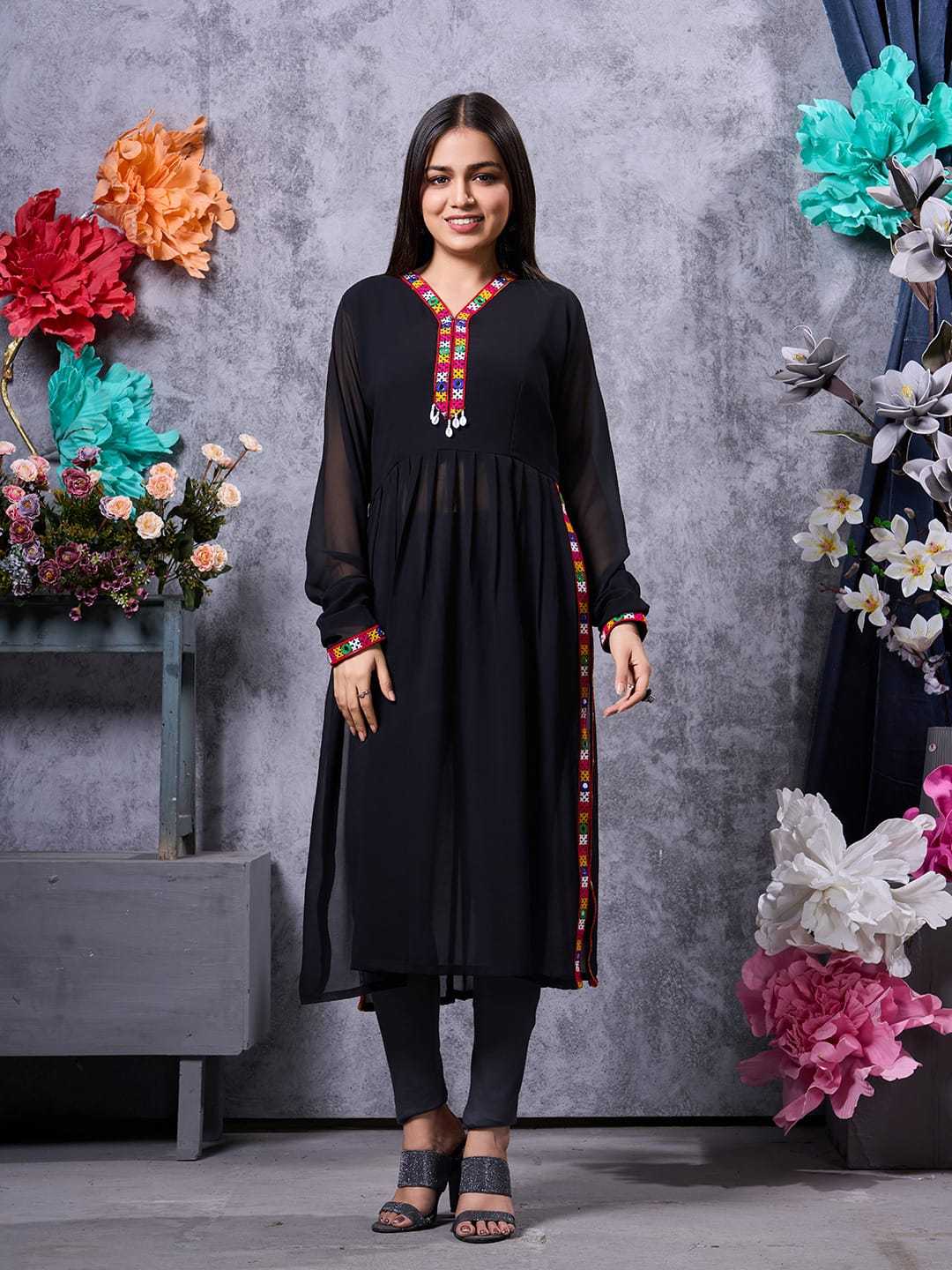 Faux Georgette Designer Kurti in White