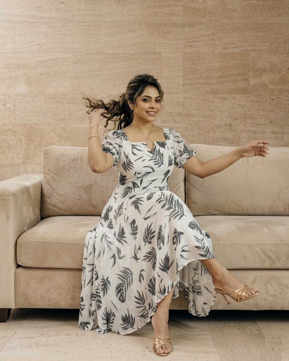 Faux Georgette Party Gown