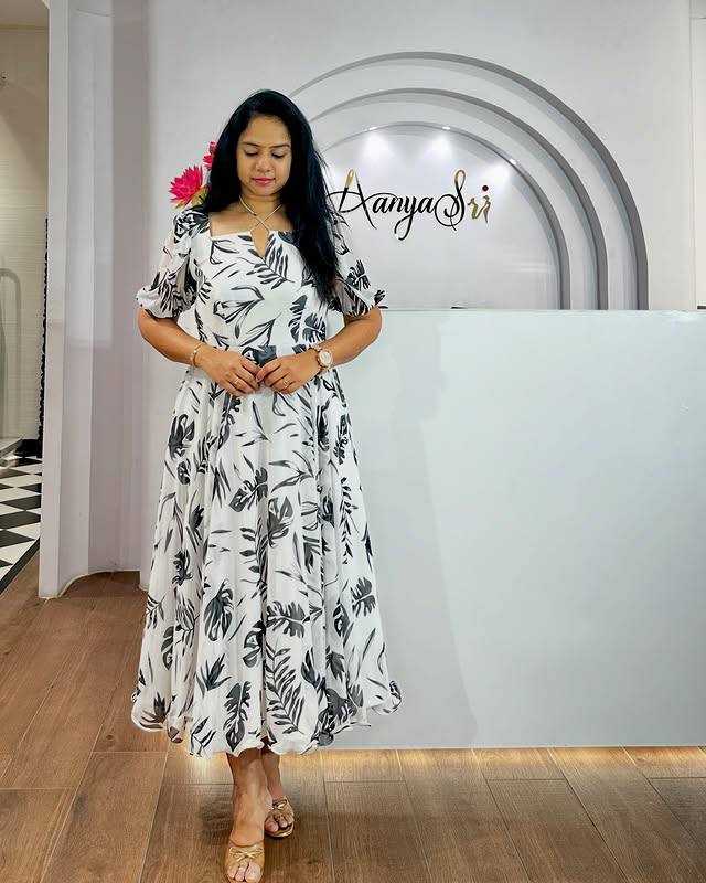 Faux Georgette Printed Gown