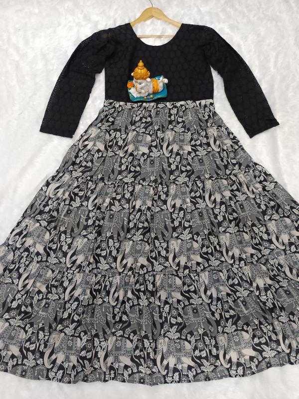 Chanderi Cotton Printed Gown