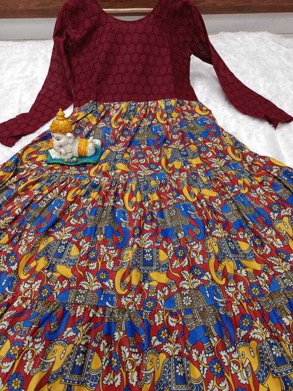 Chanderi Cotton Printed Gown