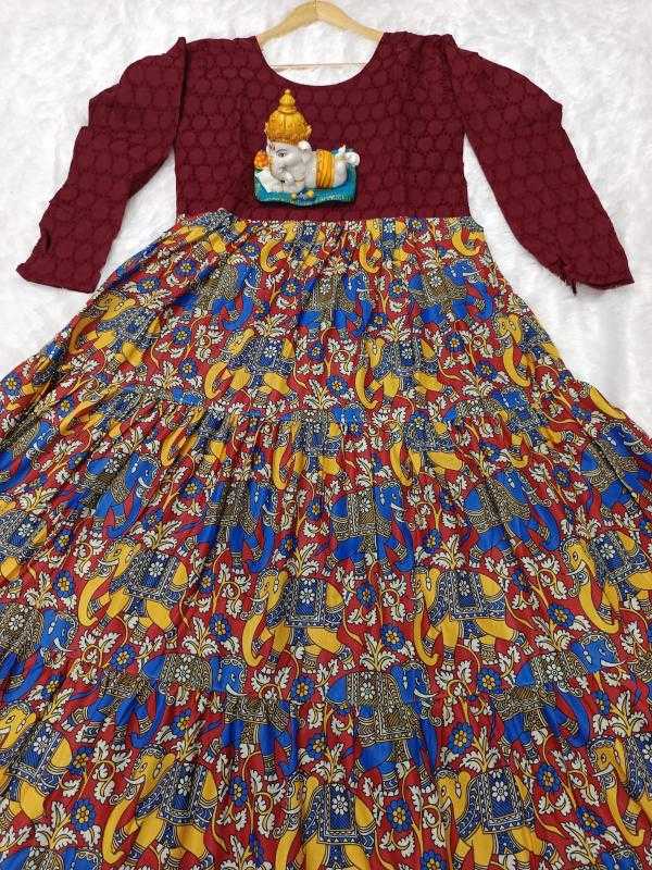Chanderi Cotton Printed Gown
