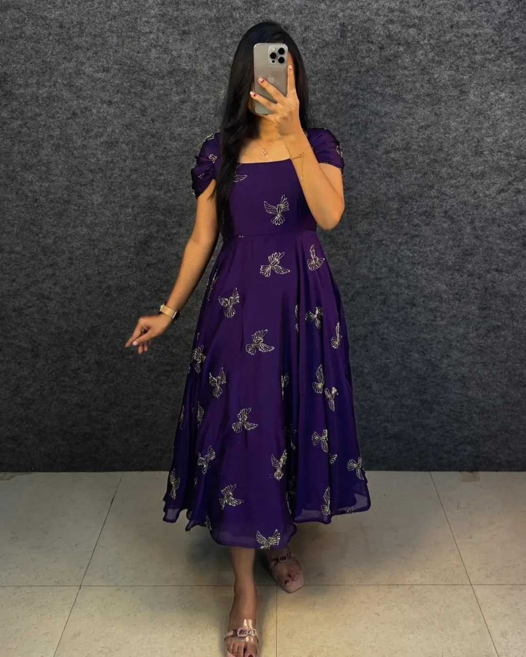 Rangoli Silk Embroidery Gown