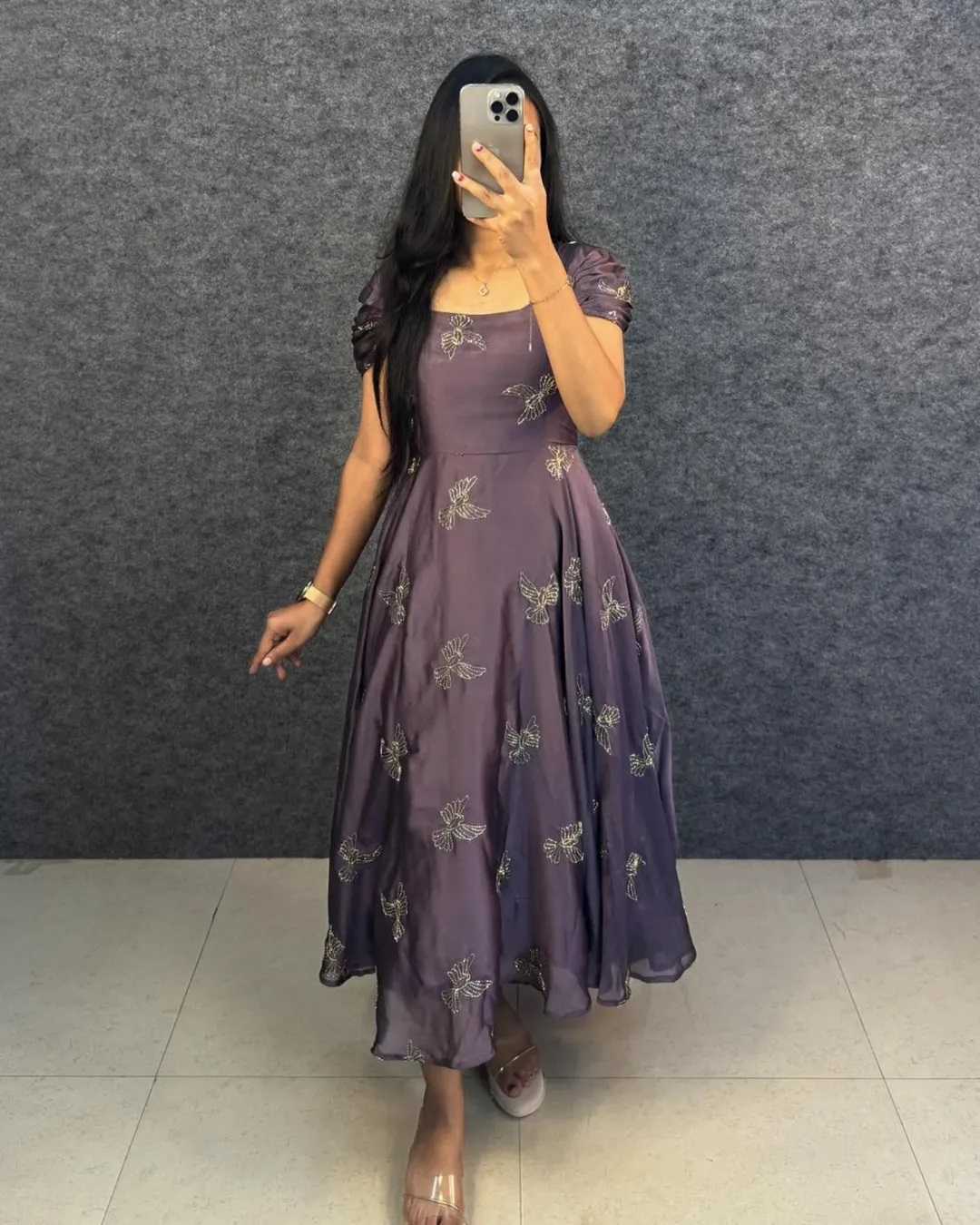Rangoli Silk Embroidery Gown