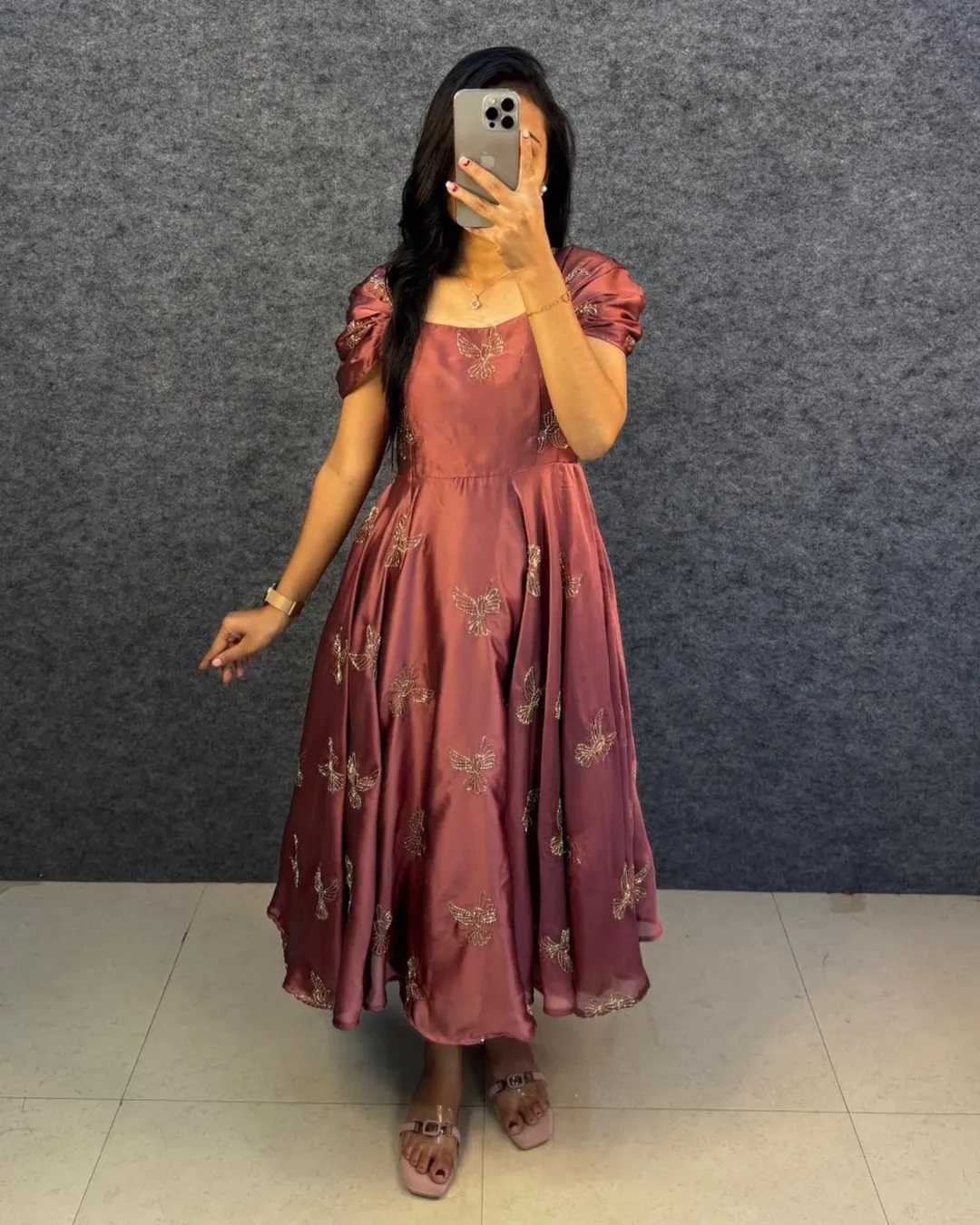 Rangoli Silk Embroidery Gown