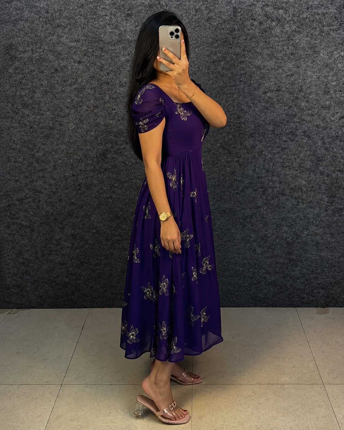 Rangoli Silk Embroidery Gown