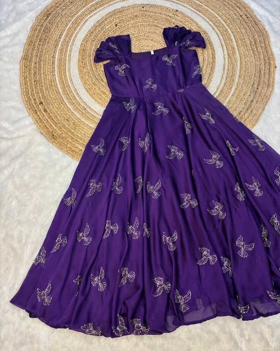 Rangoli Silk Embroidery Gown