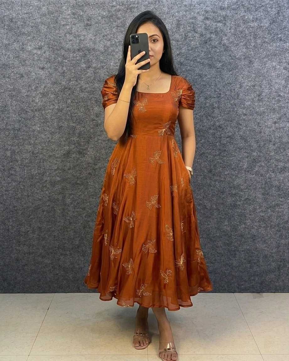 Rangoli Silk Embroidery Gown