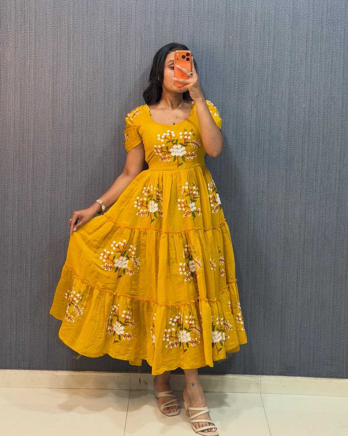 Cotton Fancy Gown in Sky