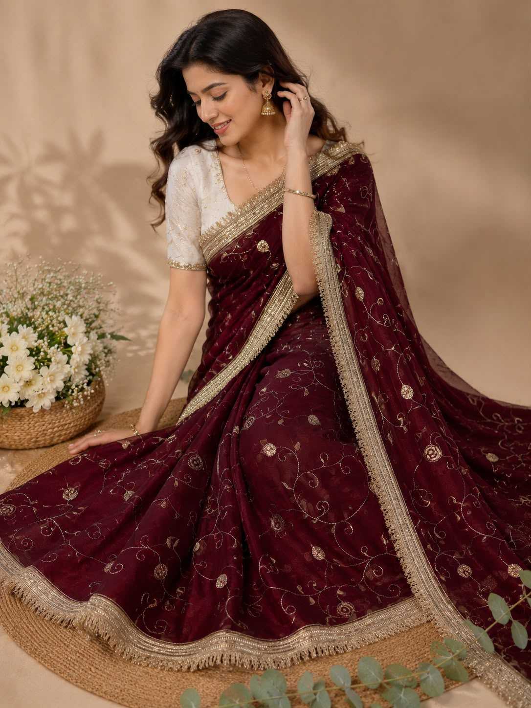Aamaya Satin Designer Saree