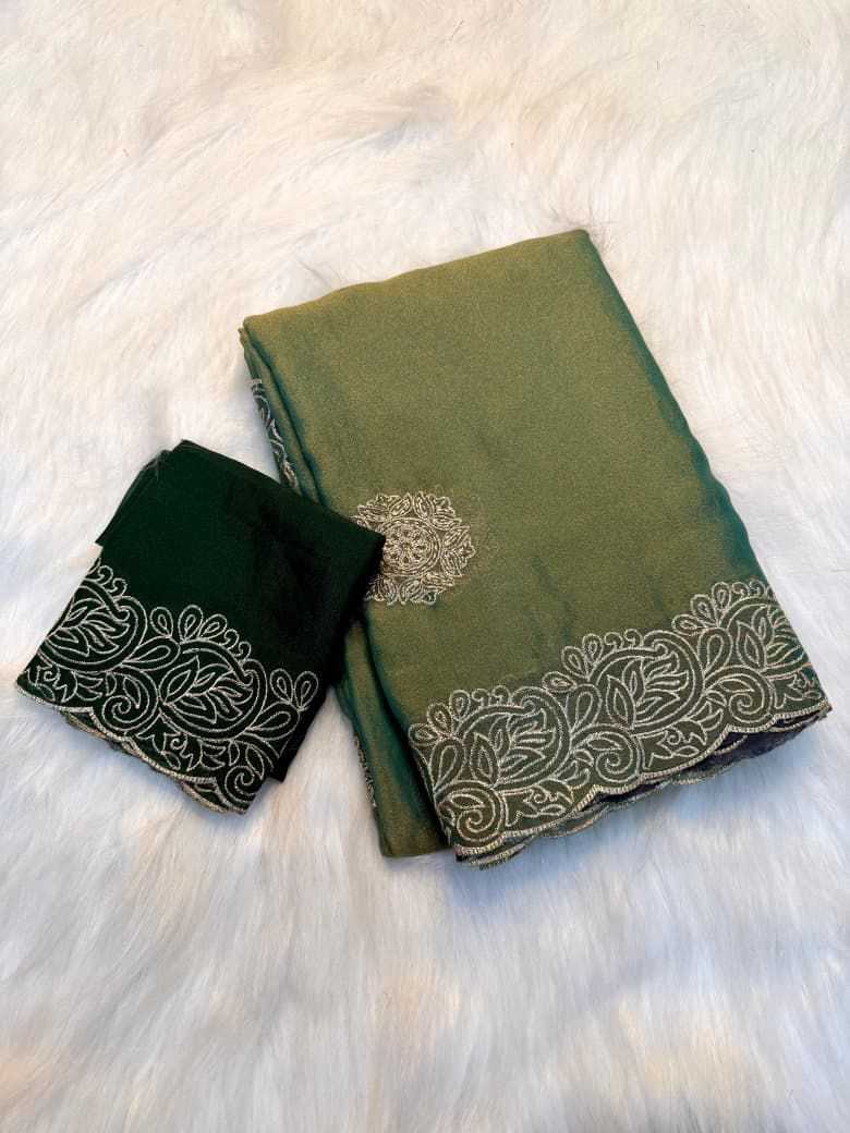 Dull Moss Designer Saree