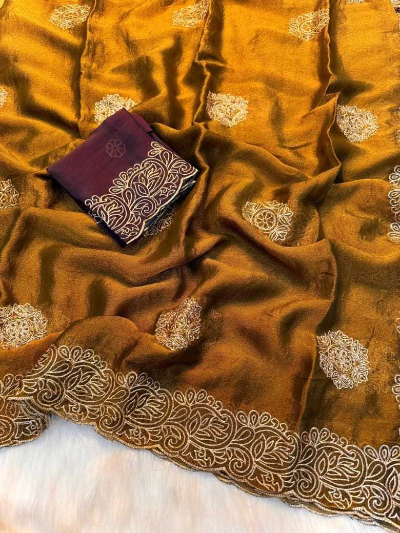 Dull Moss Designer Saree