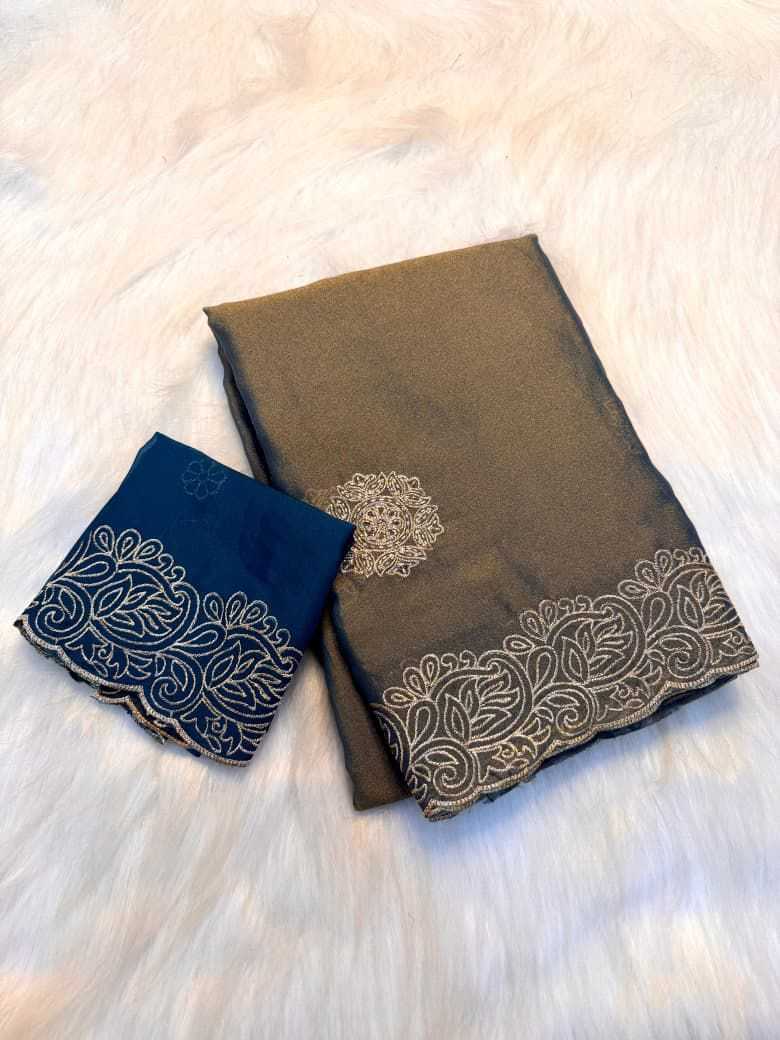 Dull Moss Designer Saree