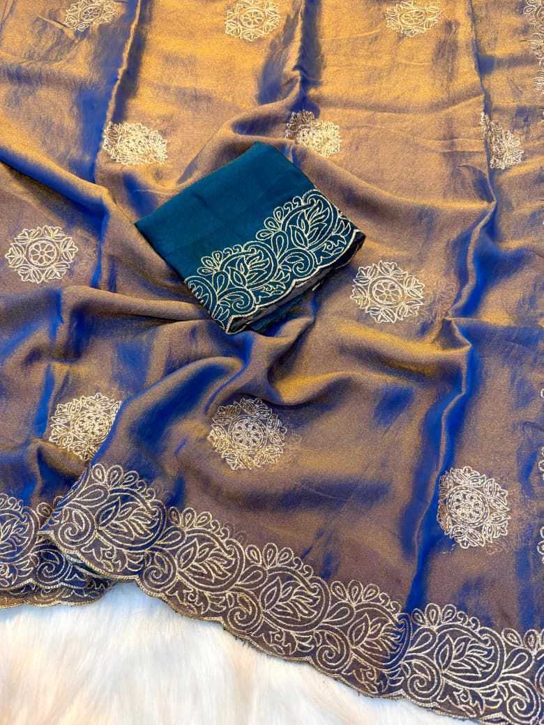 Dull Moss Designer Saree