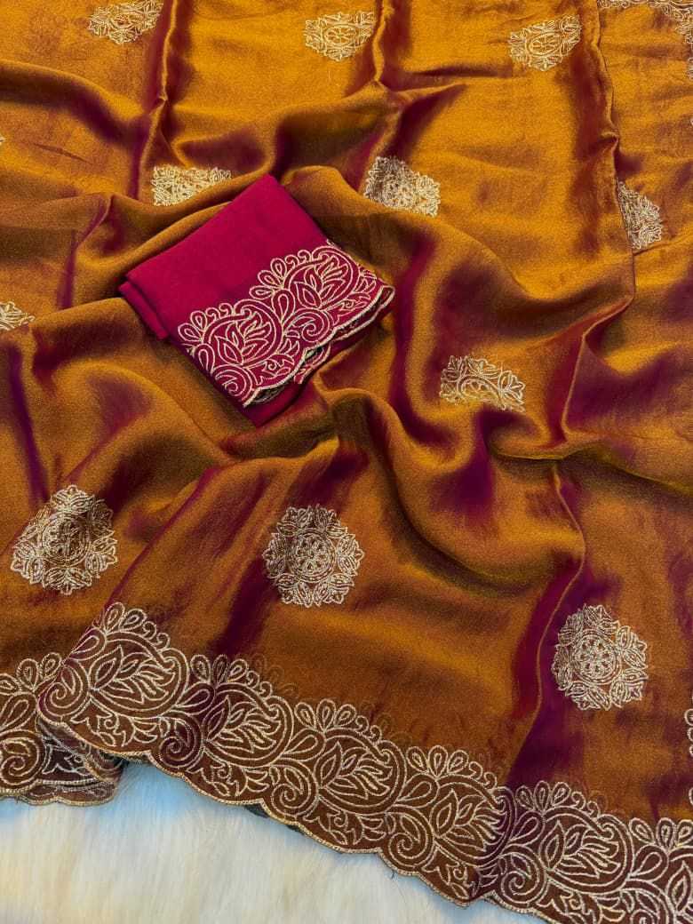 Dull Moss Designer Saree