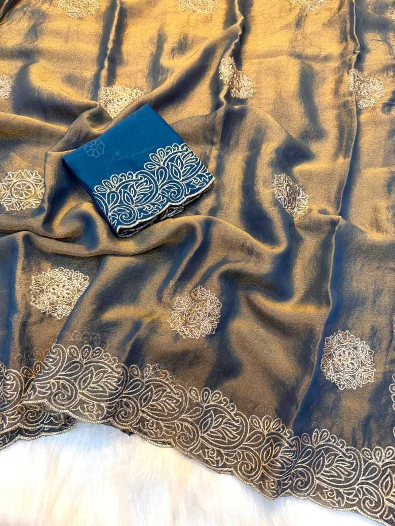 Dull Moss Designer Saree