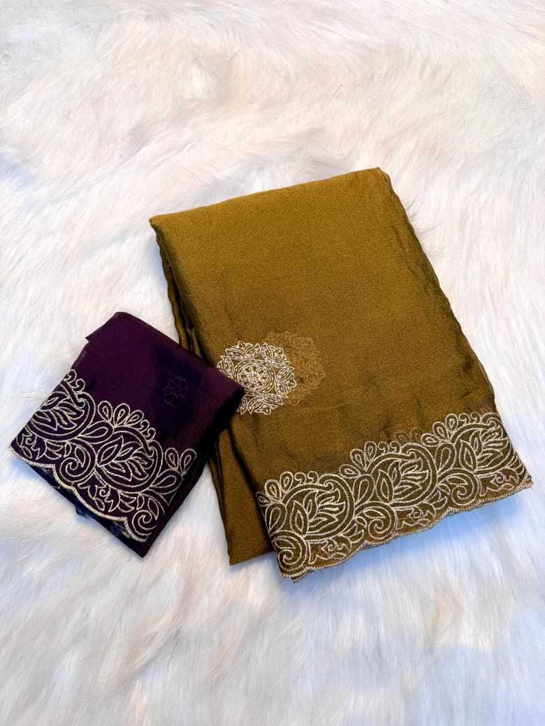 Dull Moss Designer Saree