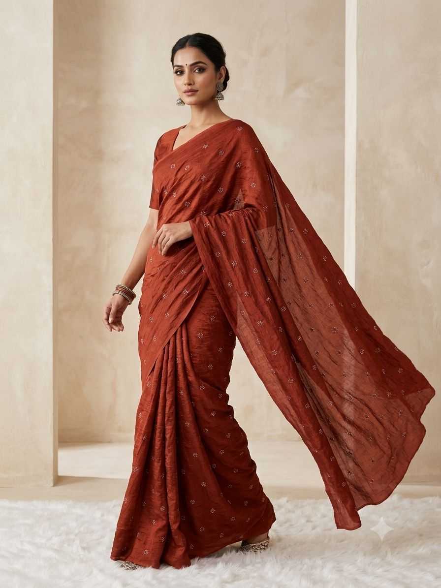 Coffee Crunchi Designer Saree