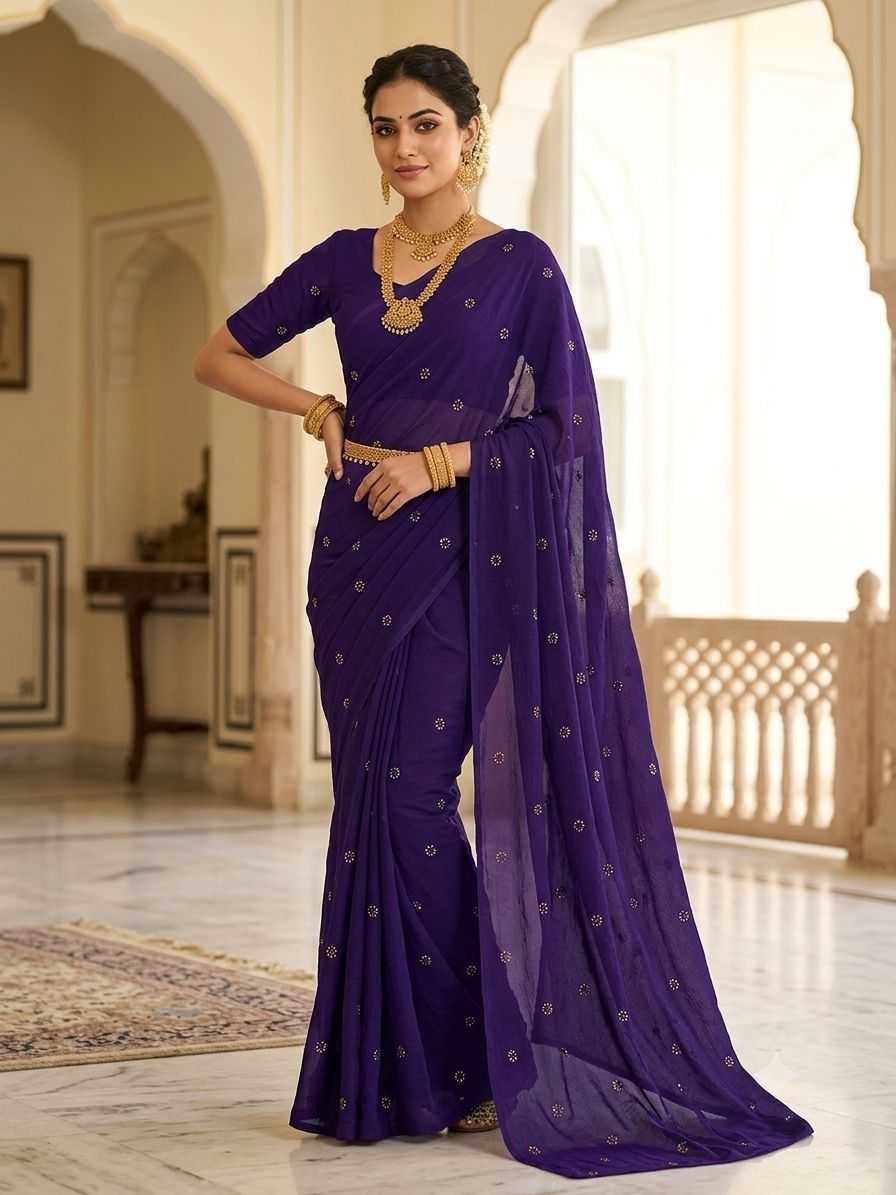 Coffee Crunchi Designer Saree