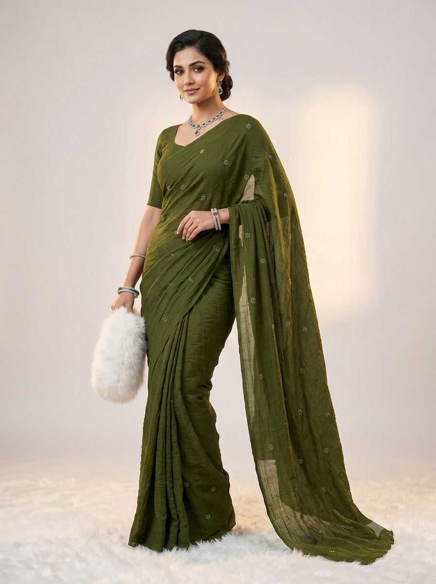 Coffee Crunchi Designer Saree
