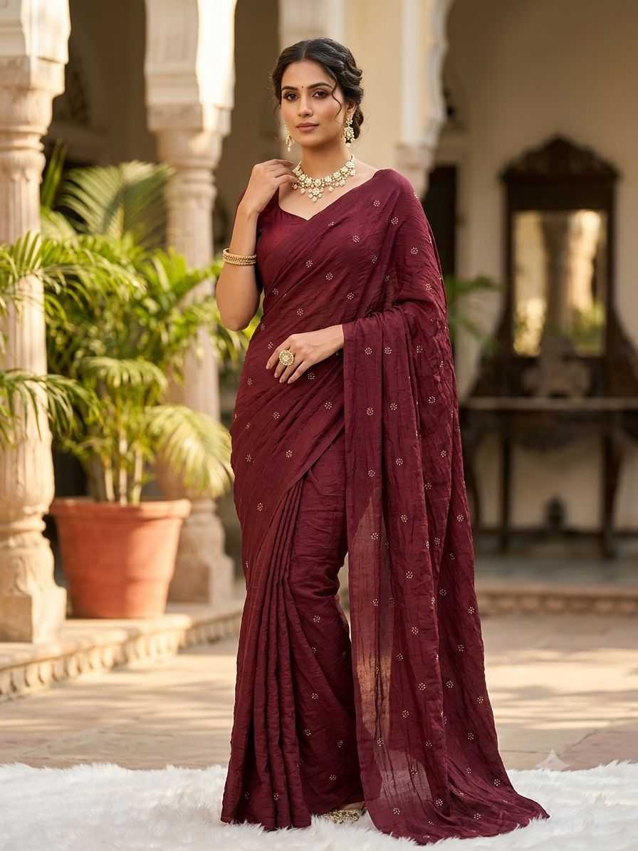 Coffee Crunchi Designer Saree