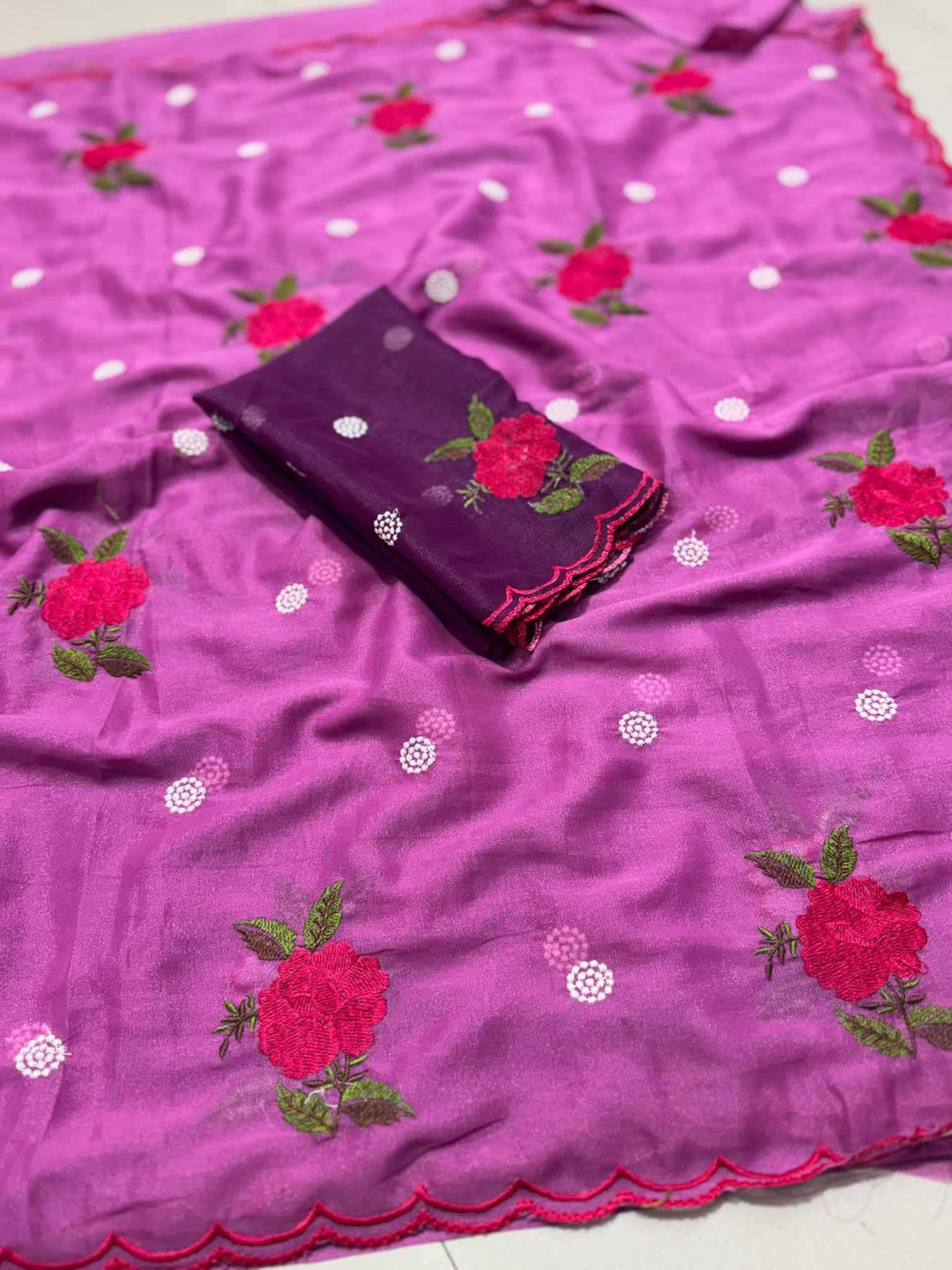 Georgette Designer Saree in Lavender