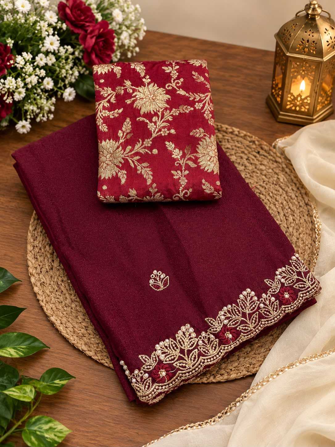 Premium Georgette Designer Saree in Purple