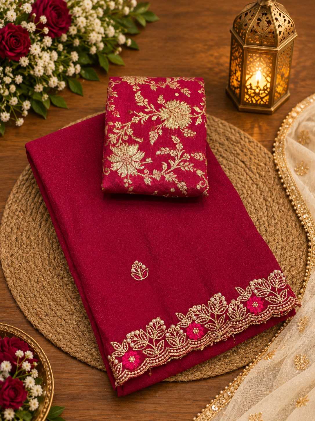 Premium Georgette Designer Saree in Purple