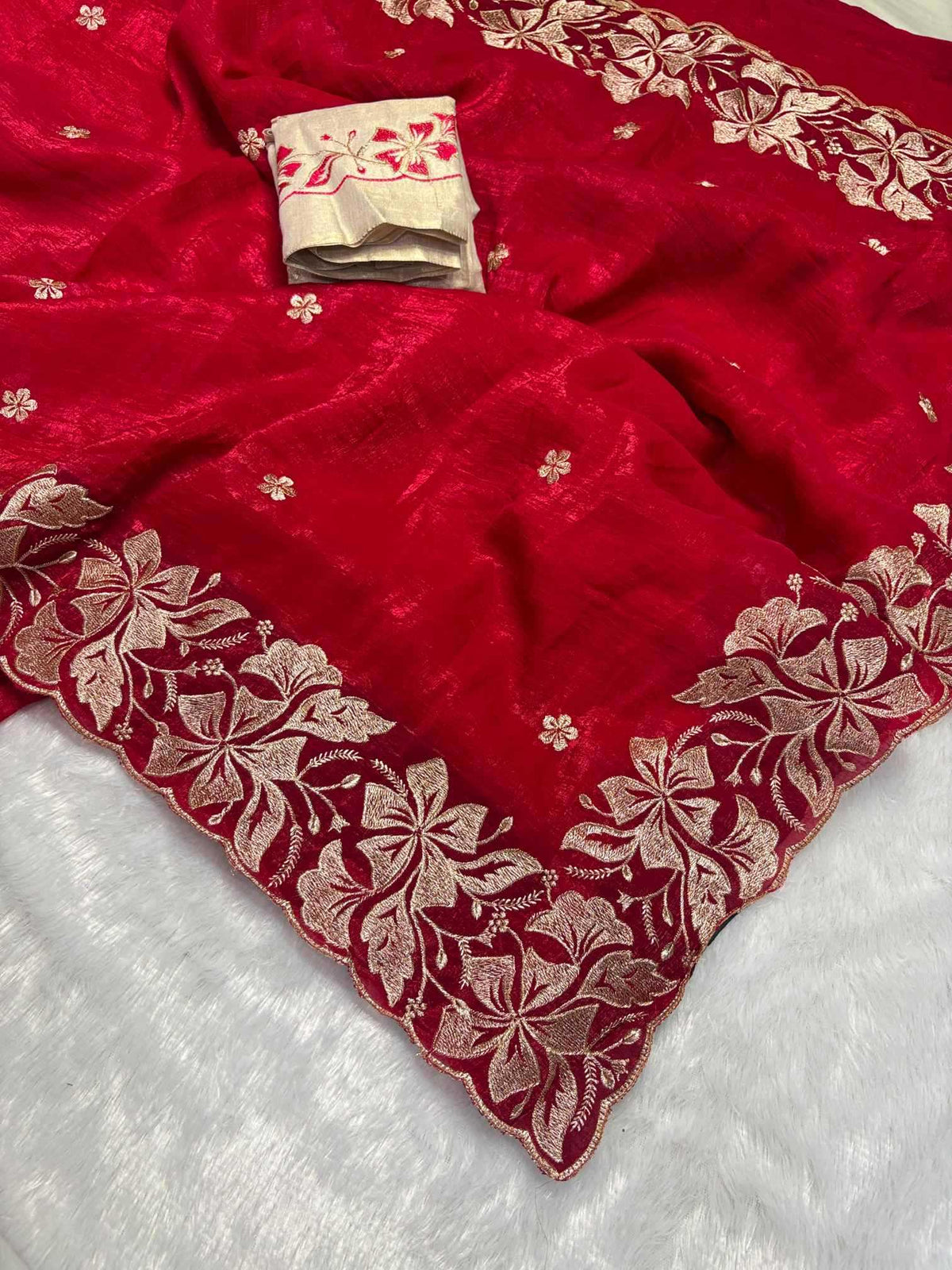 Tulsi Crunchi Designer Saree