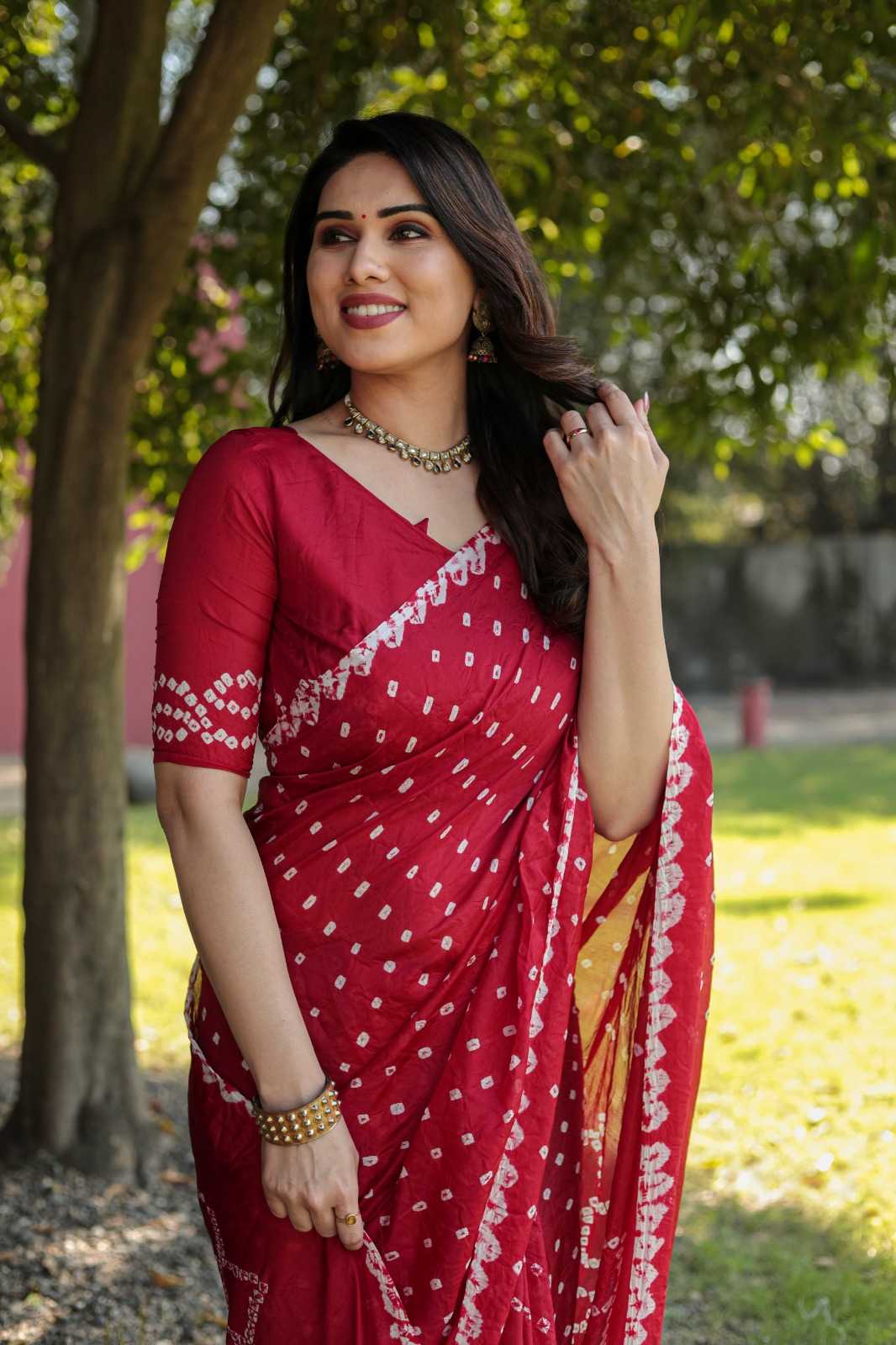 Bhanumati Pure Silk Bandhani Bandhej Saree