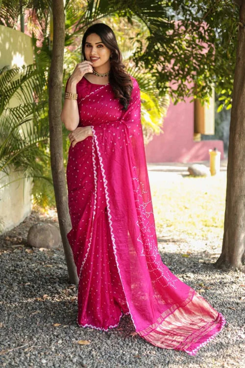 Bhanumati Pure Silk Bandhani Bandhej Saree