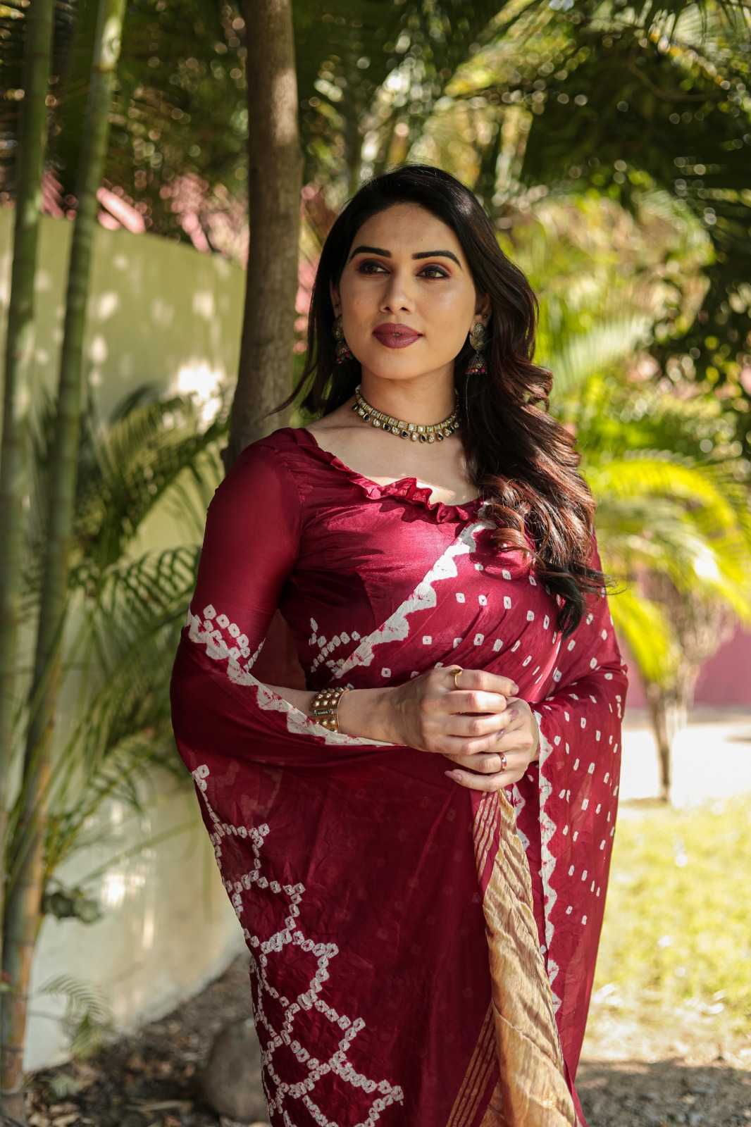 Bhanumati Pure Silk Bandhani Bandhej Saree