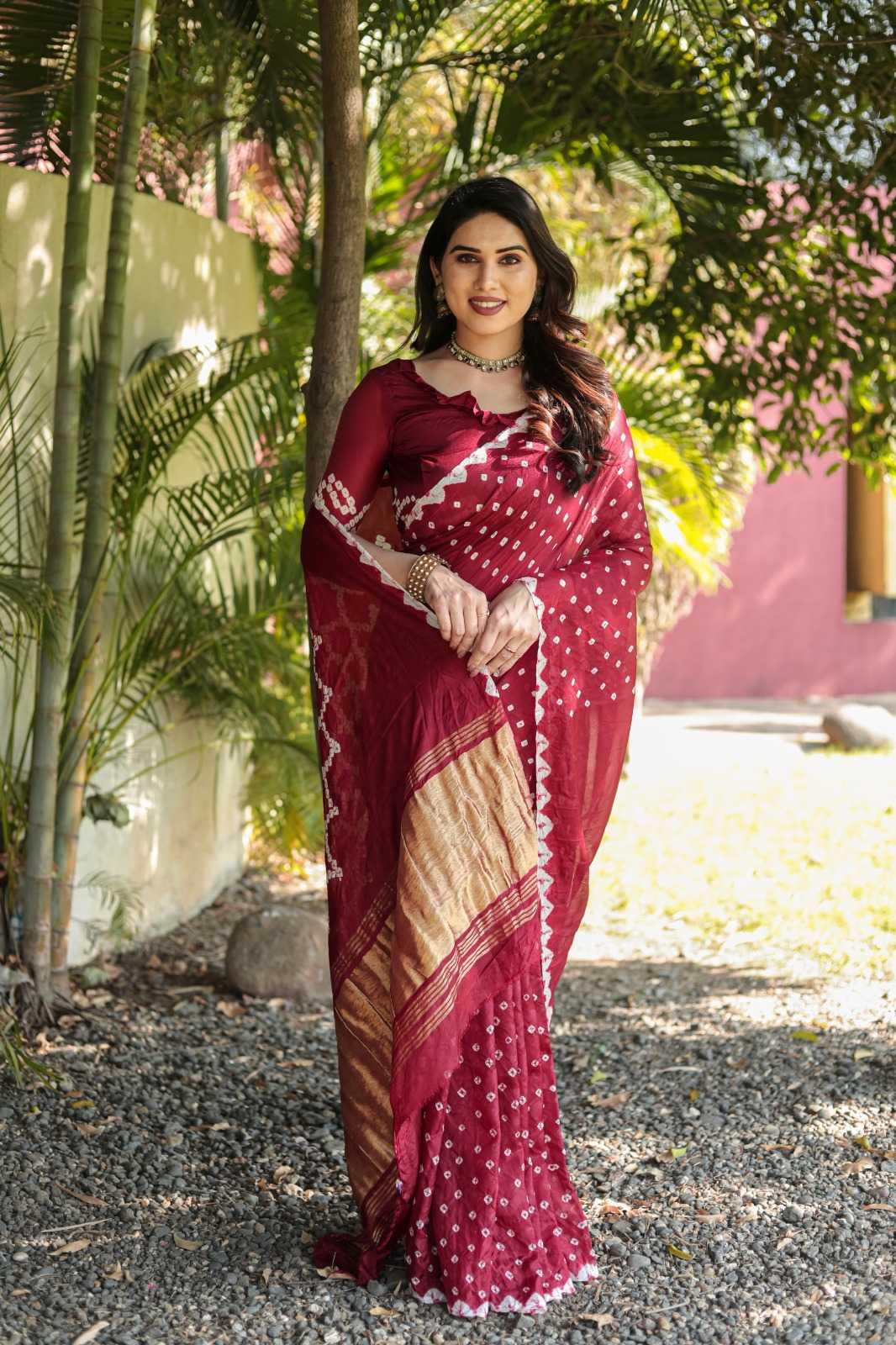Bhanumati Pure Silk Bandhani Bandhej Saree