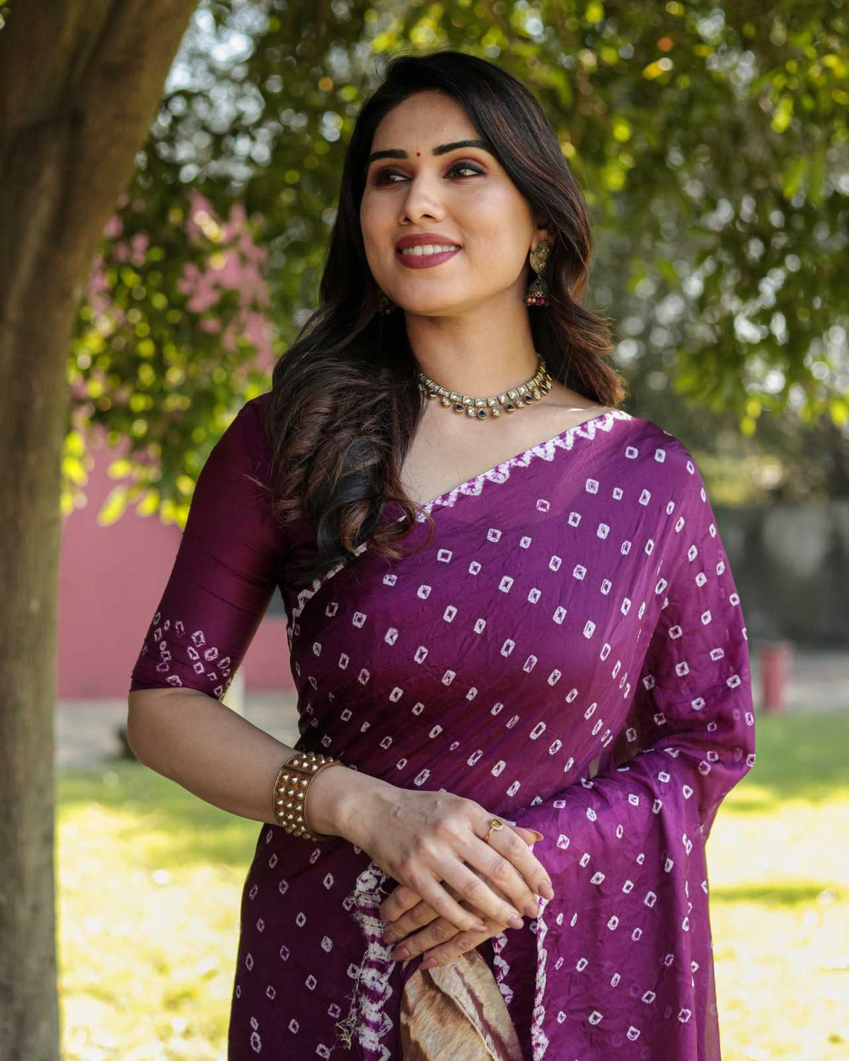 Bhanumati Pure Silk Bandhani Bandhej Saree