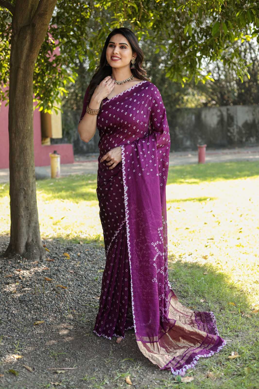 Bhanumati Pure Silk Bandhani Bandhej Saree